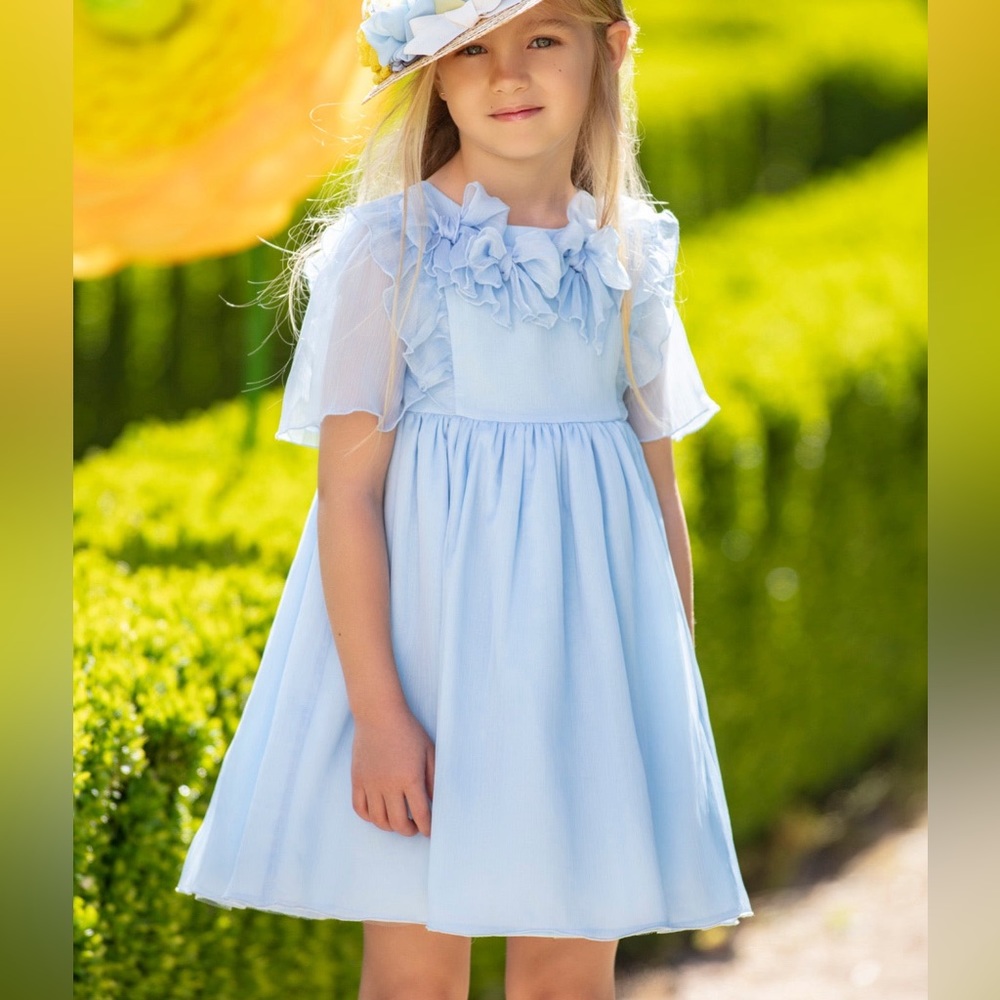 NWT Patachou Baby Blue Chiffon Dress